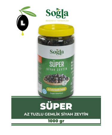 SO LA OLIVE Super Gemlik 231-260 Caliber Black Olives 1000gr