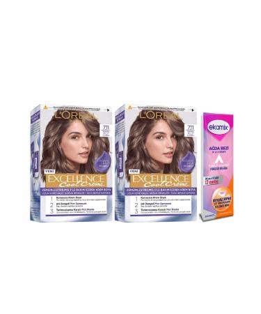 L'Oreal Paris Excellence Cool Creme 7.11 Extra Ash Blonde 2 Pieces