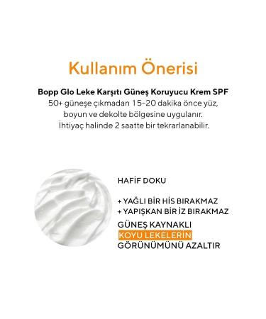 Bopp Glo Anti-Spot Spf 50+ High Protection Moisturizing Sun Cream for All Skin Types 50 ml - Buy Online on GoSupps.com