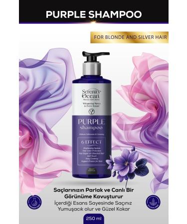 Serenity Ocean Purple Hair Shampoo: Vegan Formula Purple Hair Shampoo for Blonde Silver Copper Platinum Hair 250ml - Buy Online on GoSupps.com