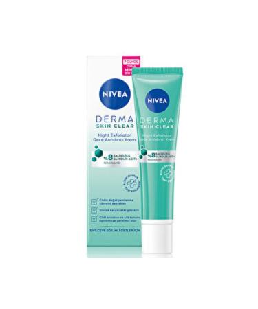 NIVEA ( 3 PIECES ) Nivea Derma Skin Clear Night Exfoliator Night Purifying Cream 40 ml
