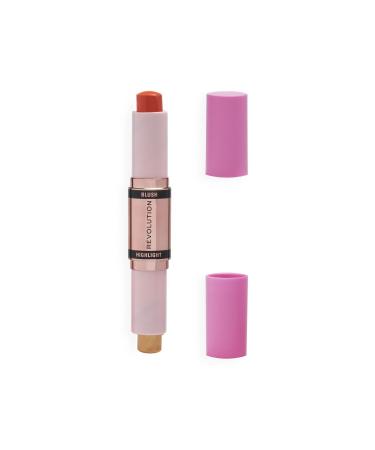 Revolution Blush and Highlighter Stick Coral Dew
