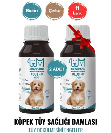 muvicado 2 Pieces Hair Health Drops for Dogs - Plus B - Dog Hair Loss Prevention Biotin Drops