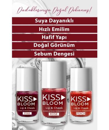 KISS & BLOOM Kiss&bloom Natural Looking Lip and Cheek Colorant Lip & Cheek Peach 11 Ml - Buy Online on GoSupps.com
