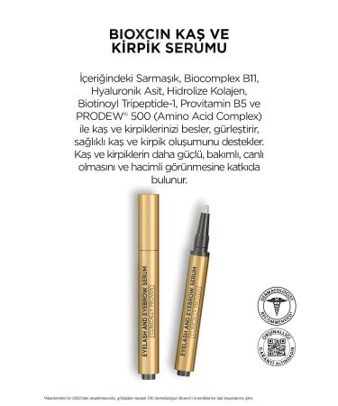 Bioxcin Eyebrow Eyelash Serum - Collagen hyaluronic acid castor oil keratin Peptides b5 biocomplex b11 - Buy Online on GoSupps.com