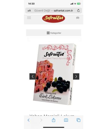 SAFRANTAT Blueberry Turkish delight 250 grams