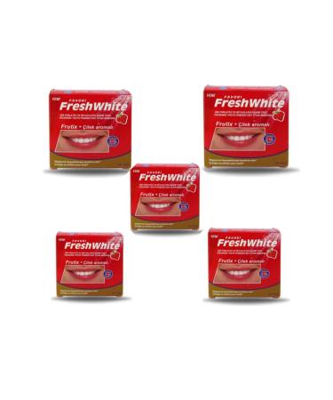 Fresh White 5 Pack Strawberry Flavored Teeth Whitening Powder - Teeth Whitening Powder