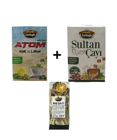 Zarifo lu Mint Lemon Atom Tea + Sultan Tea + Herbal Mixed Tea Set of 3