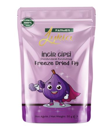 farmer lykia Black Fig Freeze Dried Fruit Chips - 10 Pieces of 30gr Freeze Dried Black Figs