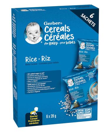 Gerber Cereals- Rice- 6-pack Rice Spoon Food -6 x 28 Gr- From 4 months - 1st stage