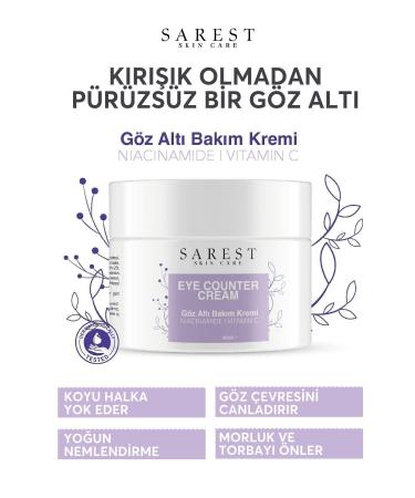 Sarest Under Eye Bags Dark Circles & Dark Circles Anti-Intensive Moisturizer and Under Eye Brightening Cream 50 Ml