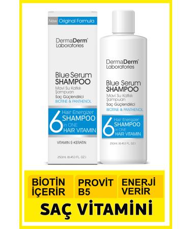 DermaDerm Anti-Hair Loss Biotin and Panthenol Blue Shampoo 250ml.