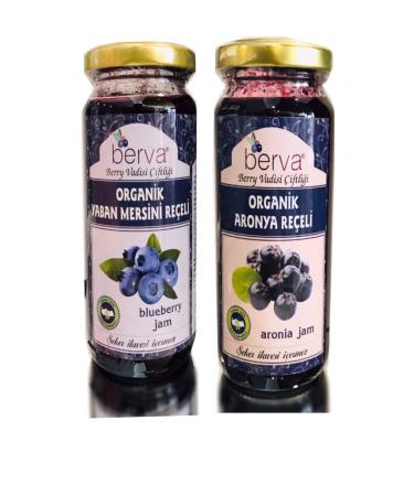 BERVA Organic Blueberry Jam 260gr + Organic Aronia Jam 260gr