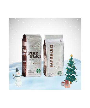 Starbucks New Year Package Coffee Beans Pike Place Roast and Espresso Dark Roast 250 Gr