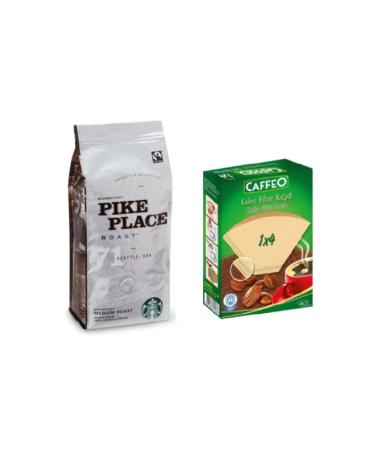 Starbucks Caffe Pike Place Filter Coffee 250gr + Coffee Filter Paper No 4/80li