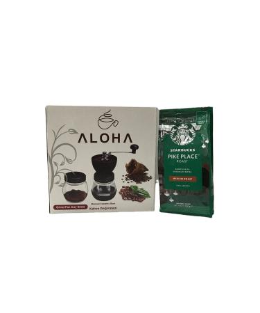 Starbucks Pike Place Bean Coffee 250 Gr + Ceramic Coffee Grinder Mill Adjustment