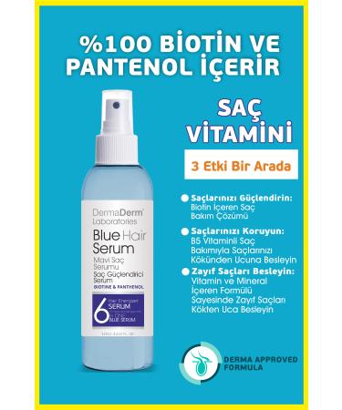 DermaDerm Anti-Hair Loss Blue Serum Containing Biotin and Panthenol 125Ml. - Buy Online on GoSupps.com
