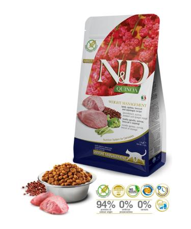 N & D Grain Free Quinoa Weight Management Lamb Light Quinoa Grain Free Lamb Meat Weight Management Cat Food 1.5 Kg
