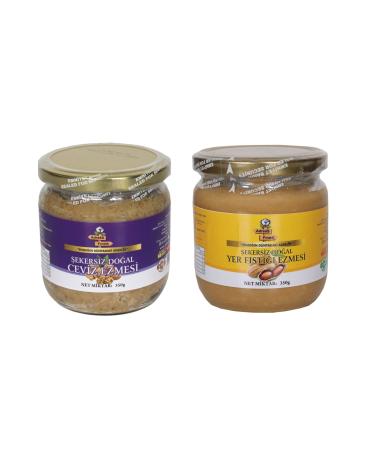 adressfindik Sugar-Free Natural Additive-Free Walnut + Peanut Butter Set 350* 2