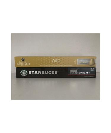 Starbucks Nespresso Compatible Decaf Espresso Roast & Gran Oro Capsule Coffee 20 Capsules