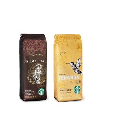 Starbucks Sumatra and Veranda Filter Coffee 2 Pack 2x250 Gr Ground for French Press