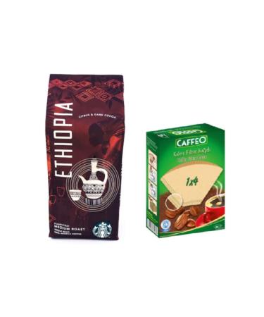Starbucks Caffe Ethiopia Filter Coffee 250gr + Coffee Filter Paper No 4/80li