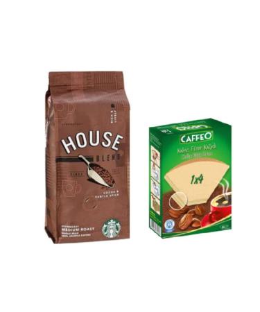 Starbucks Caffe House Blend Filter Coffee 250gr + Coffee Filter Paper No 4/80li