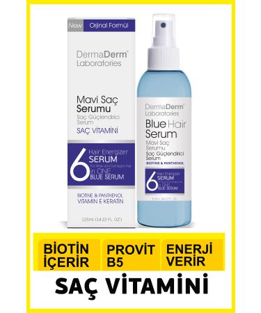 DermaDerm Anti-Hair Loss Blue Serum Containing Biotin and Panthenol 125Ml. - Buy Online on GoSupps.com
