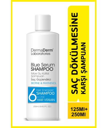 DermaDerm Anti-Hair Loss Biotin and Panthenol Blue Shampoo 250ml. - Buy Online on GoSupps.com