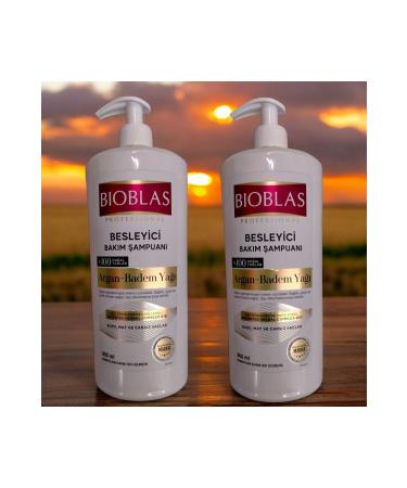 Bioblas 2 Argan Almond Oil 900 ml Professional Nourishing Care Shampoo 100% Natural Oils