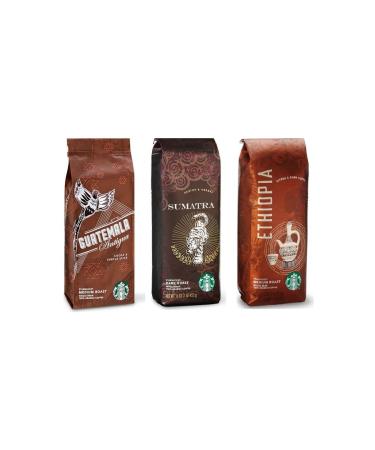 Starbucks Guatemala Ethiopia Sumatra Filter Coffee 3x250 gr 3 Pack Beans