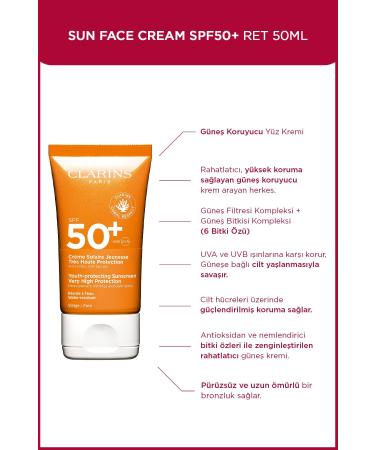 Clarins Anti-Wrinkle and Dark Spot SPF50+ Face Sun Cream 50ml