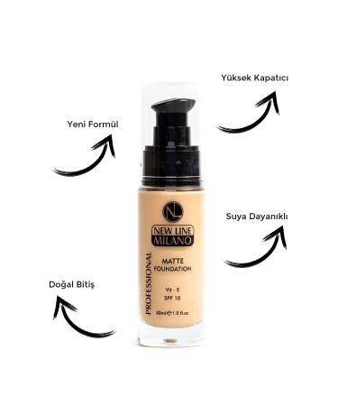 New Line Milano Porcelain Foundation Matte Glass Bottle Foundation 01 Light Tone - Buy Online on GoSupps.com