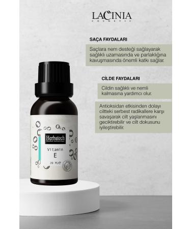 Lacinia Vitamin E for Hair & Skin & Eyelash & Nail Care 20ml - Buy Online on GoSupps.com