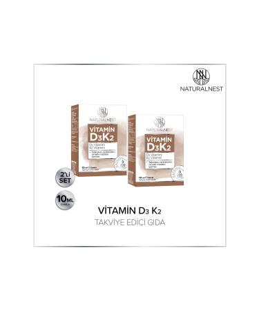 Natural Nest Vitamin D3 K2 Drops 10 ml Supplementary Food 2 Boxes - Buy Online on GoSupps.com