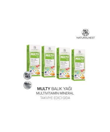 Natural Nest Multy Syrup Fish Oil Vitamin Mineral Supplementary Food 4 Boxes