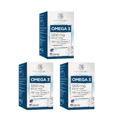 Natural Nest Omega 3 Fish Oil 1200 Mg 60 Capsules 3 Boxes