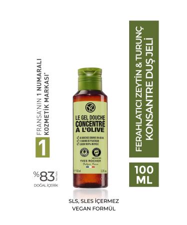 Yves Rocher Concentrated Shower Gel - Refreshing Olive & Citrus - 100ml