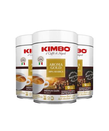 Kimbo Aroma Gold 0 Arabica Filter Coffee Tin Box (250 Gr) (Set of 3)