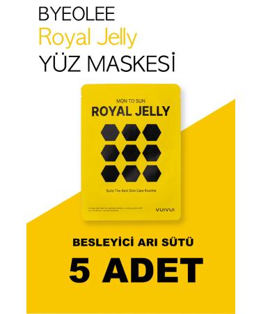 byeolee 5 pieces Face Mask for a Bright and Lively Skin Appearance with Royal Jelly 25ml