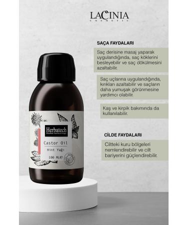 Herbatech Castor Oil 100ml Effective for Hair Eyebrow and Eyelash Care - Buy Online on GoSupps.com
