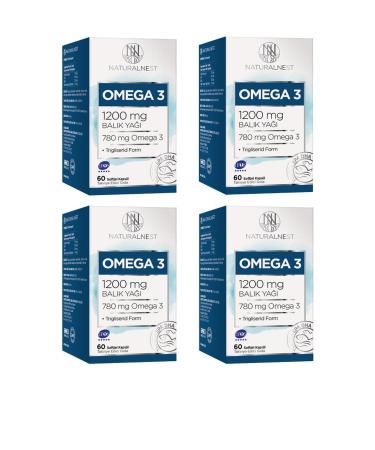 Natural Nest Omega 3 Fish Oil 1200 Mg 60 Capsules 4 Boxes