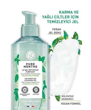 Yves Rocher Pure Menthe Prebiotic Face Wash Gel for Combination and Oily Skin - 390 ml - Buy Online on GoSupps.com
