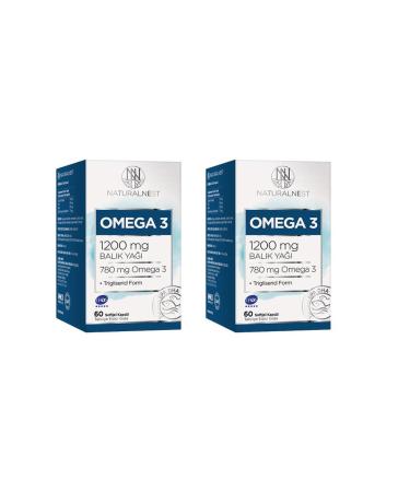 Natural Nest Omega 3 Fish Oil 1200 Mg 60 Capsules 2 Boxes