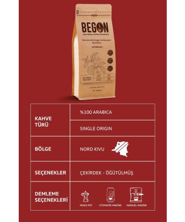 BEGON Nord Kivu Premium Espresso (GROUND) Coffee 1000g - Buy Online on GoSupps.com