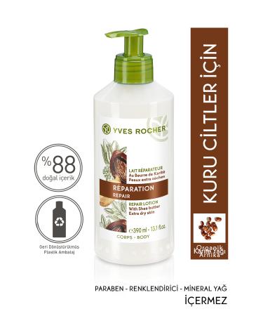 Yves Rocher Repairing Body Milk for Dry Skin - Shea & Coconut - 390 ml