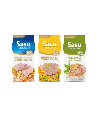 SASU SOSLUTON Corn Tuna Salad 2x160 G Bean Tuna Salad 2x160 G Grain Tuna Salad 2x160 G