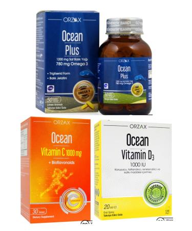 Ocean 1200mg Fish Oil + 1000mg Vitamin C + 1000iu Vitamin D Spray Advantage Package