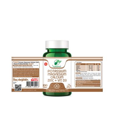 Yurdavit Potassium Magnesium Calcium Zinc Vitamin D3 2x100 Tablets - Buy Online on GoSupps.com