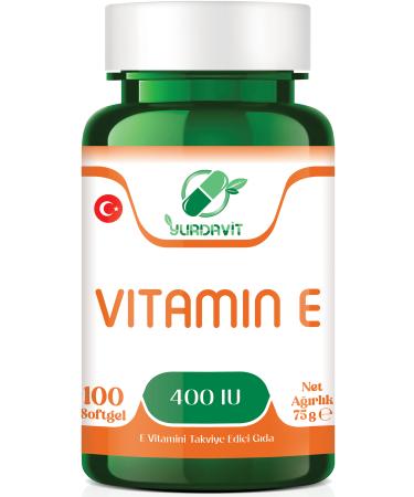 Yurdavit Vitamin E 400 IU 100 Softgel Vitamin E